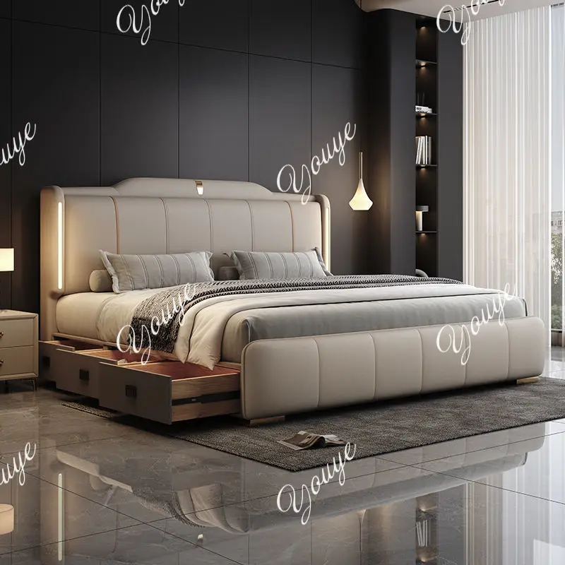 King Size Bed Frame With Storage Drawers - XM 180x200 Cm Double Bed Frame