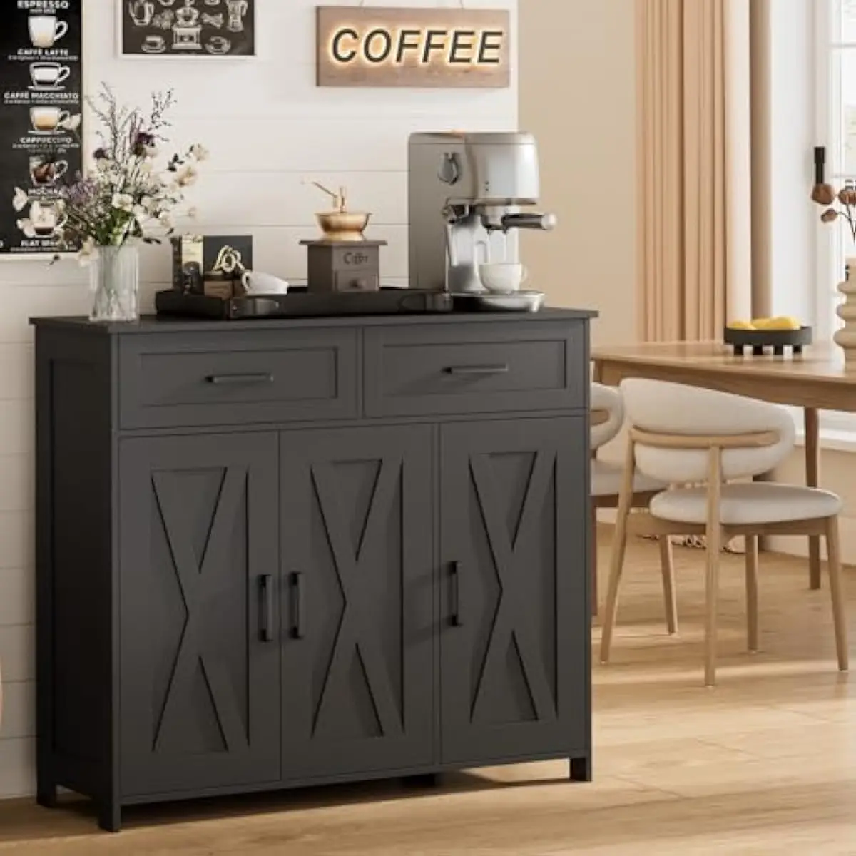 Storage - Coffee Bar Storage Cabinet with Drawers,