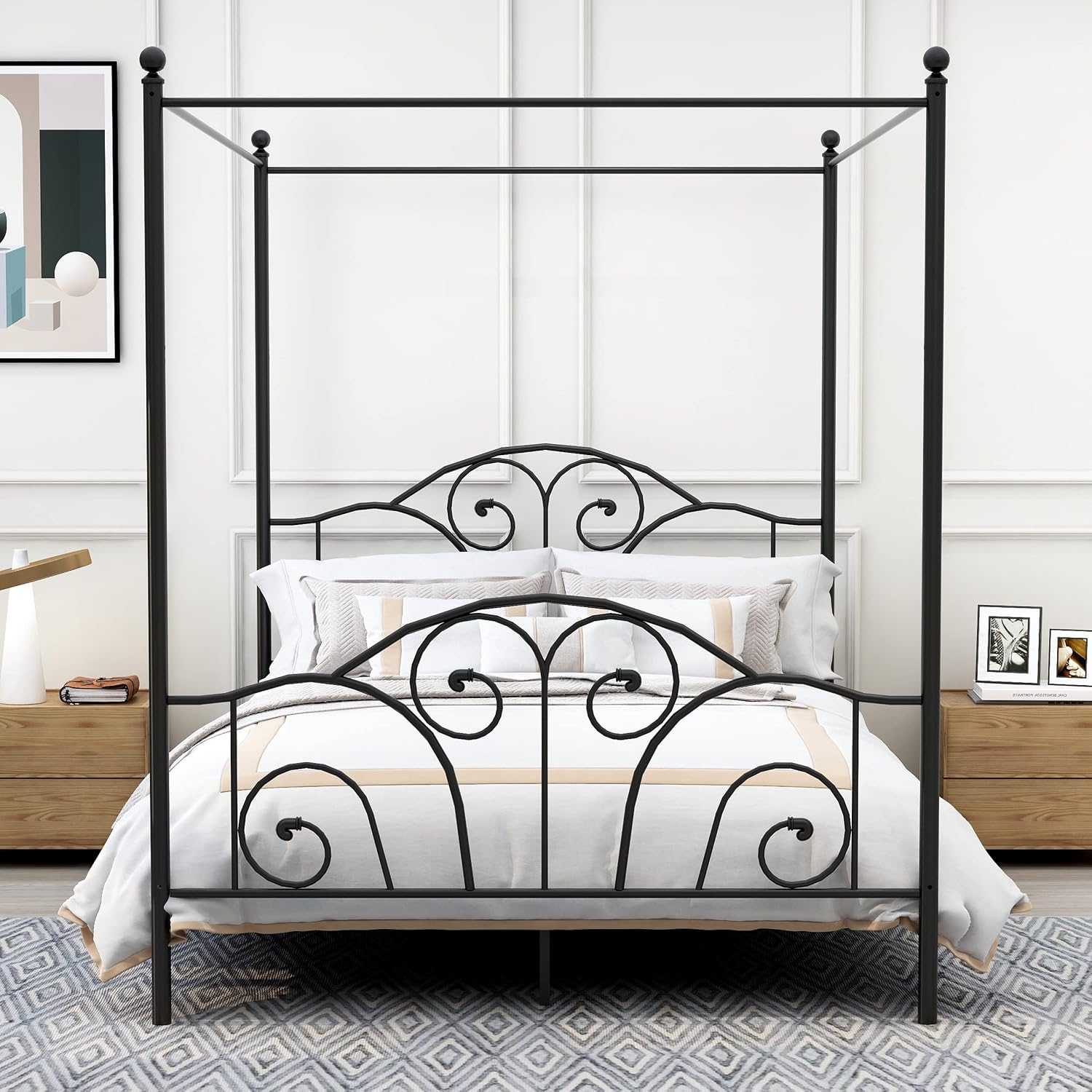 Queen Size Metal Canopy Bed Fr - đánh giá và giá Canopy Bed Frame Metal Queen