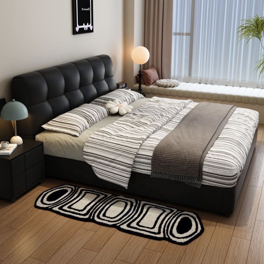#Black Tufted Leather Storage  - đánh giá và giá King Size Bed Frame With Storage Drawers