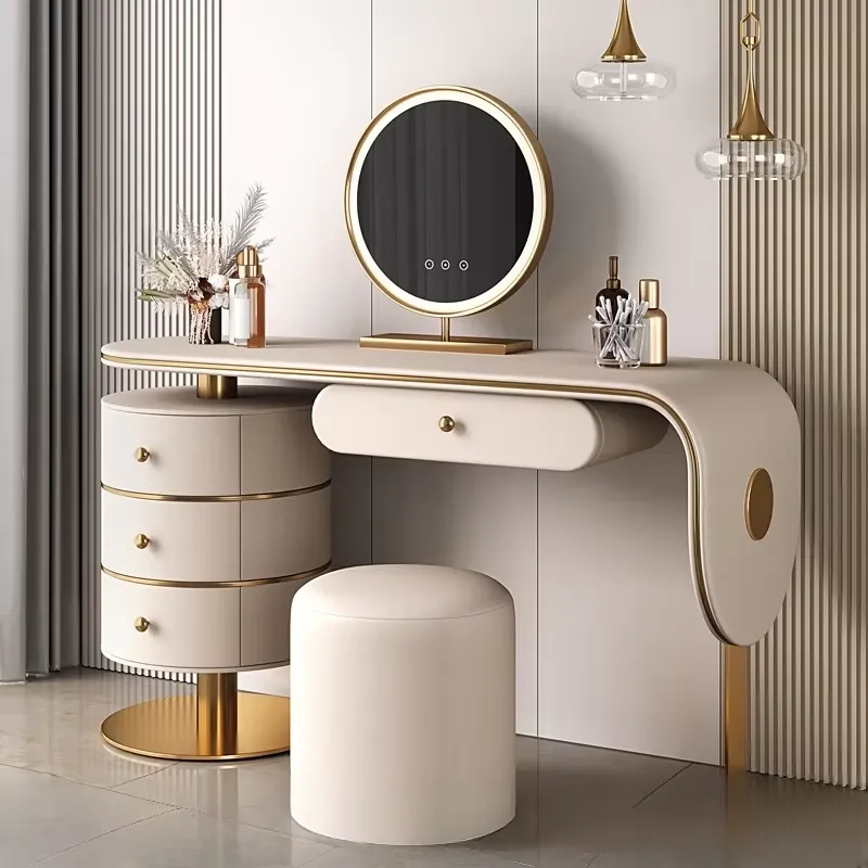 Custom High Quality Wooden Dre - đánh giá và giá Dressing Table Vanity With Lighted Mirror