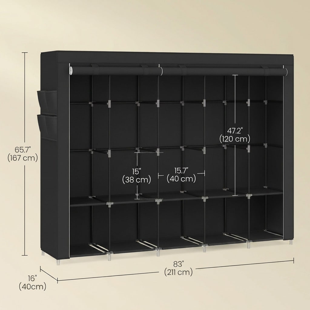 83 Inch Extra Large Portable C - đánh giá và giá Wardrobe Closet Portable Fabric Cover