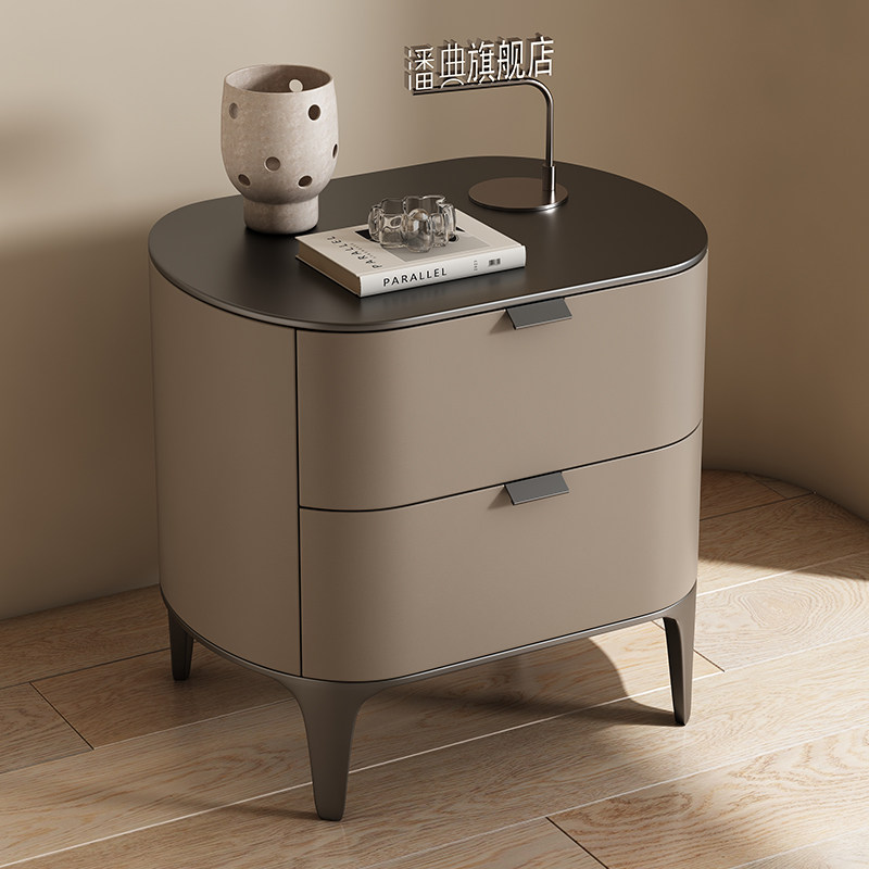 Luxury Nightstands Microfiber  - đánh giá và giá Solid Wood Nightstand 2 Drawers