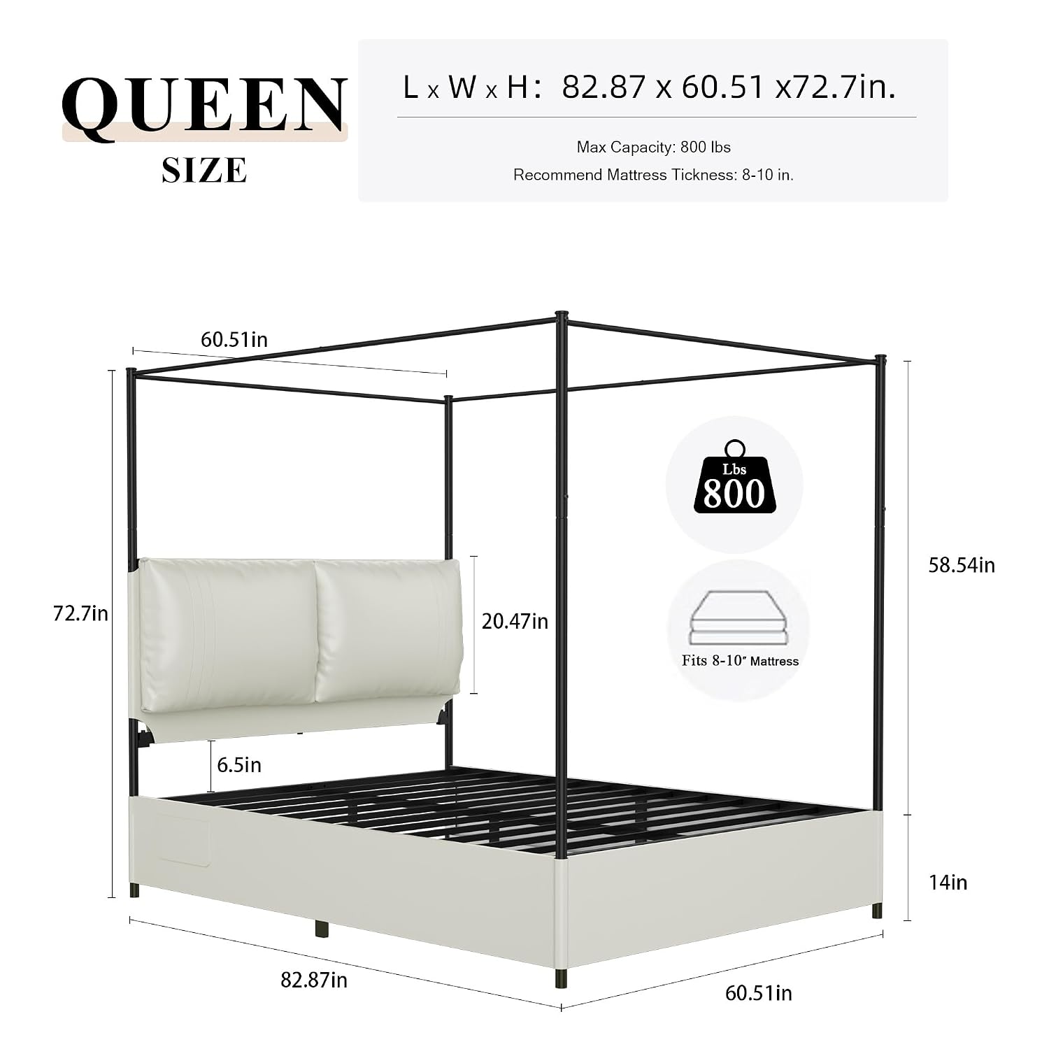 Queen Canopy Bed Frame Upholst - đánh giá và giá Canopy Bed Frame Metal Queen