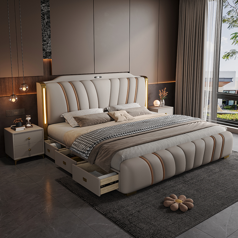 180x200CM with queen wooden be - đánh giá và giá King Size Bed Frame With Storage Drawers