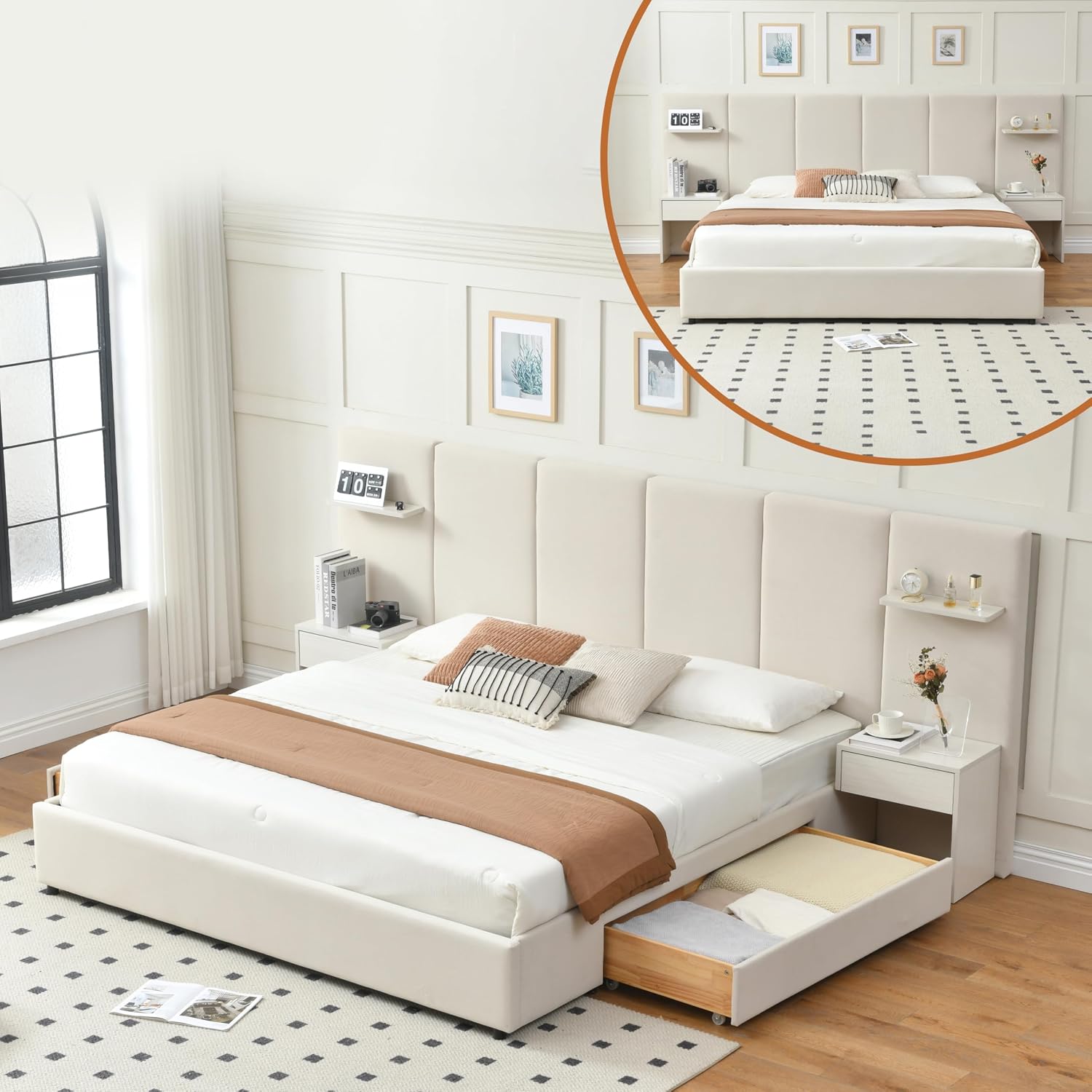 King Size Bed Frame with Stora - đánh giá và giá King Size Bed Frame With Storage Drawers
