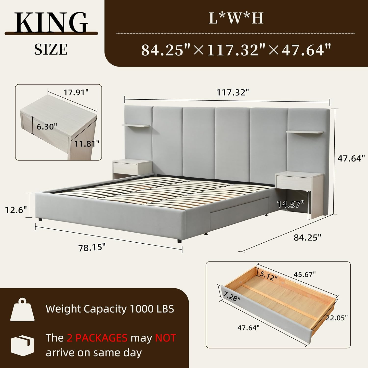 King Size Bed Frame with Stora - đánh giá và giá King Size Bed Frame With Storage Drawers