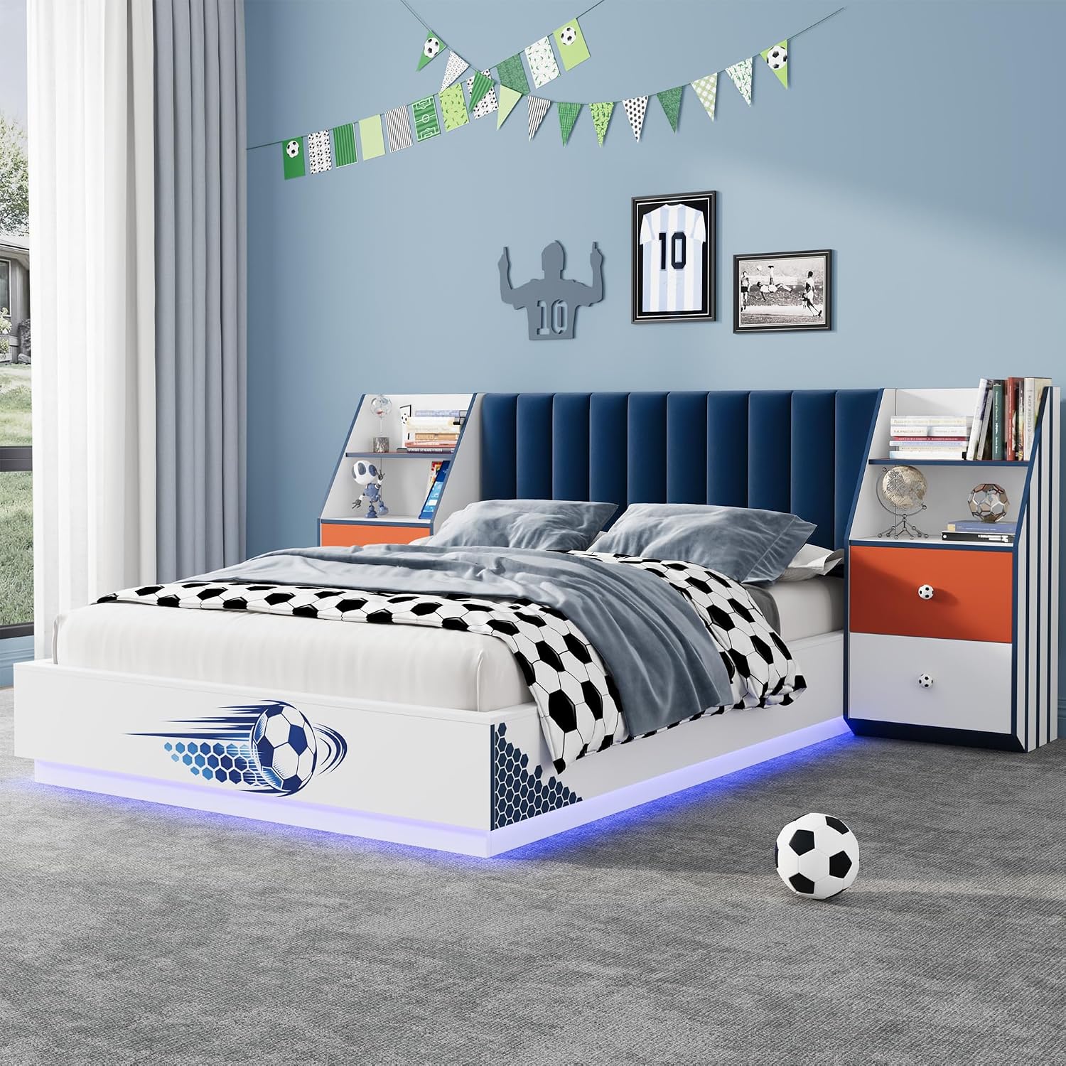 Full Size Floating Bed With Ve - đánh giá và giá Floating Nightstand With Led Light