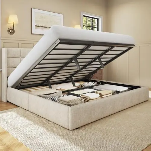 King Size Lift Up Storage Bed  - đánh giá và giá Gas Lift Storage Bed Hydraulic