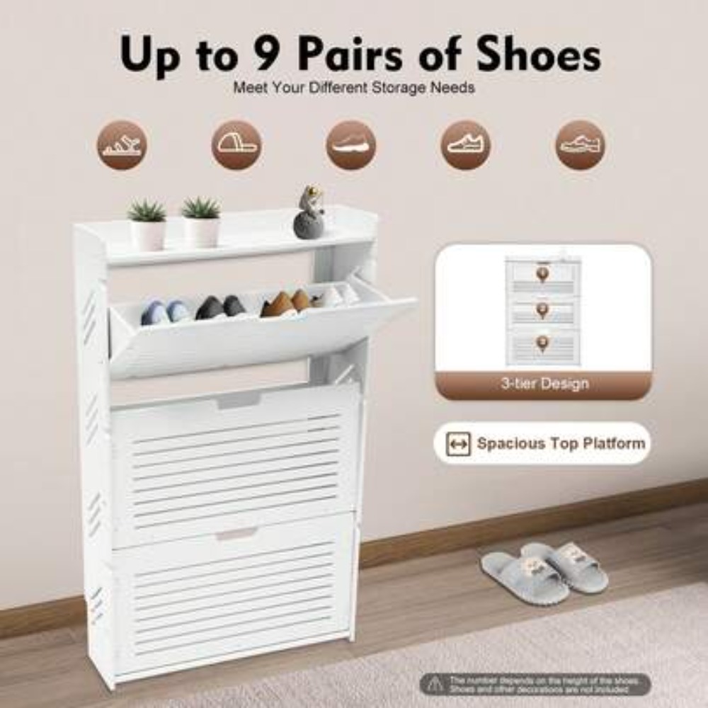 Modern Shoe Storage Cabinet 3  - đánh giá và giá Shoe Rack Cabinet Narrow Entryway