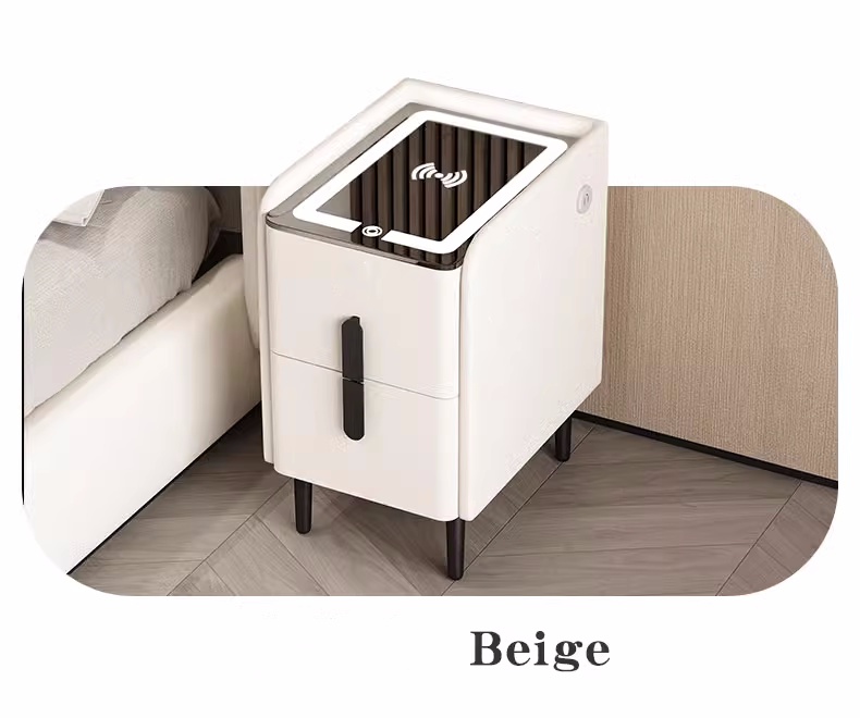 Nordic Style Smart Bedside Tab - đánh giá và giá Solid Wood Nightstand 2 Drawers