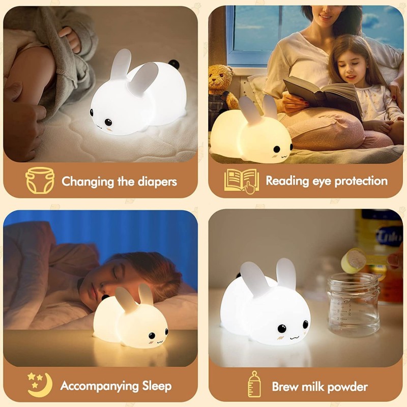 LED Rabbit Night Light Remote  - đánh giá và giá Floating Nightstand With Led Light