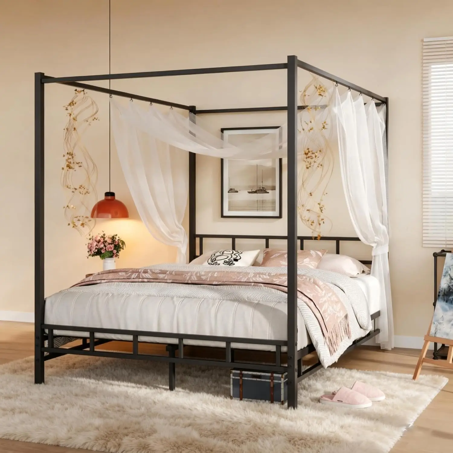 Metal Canopy Bed Frame Queen S - đánh giá và giá Canopy Bed Frame Metal Queen
