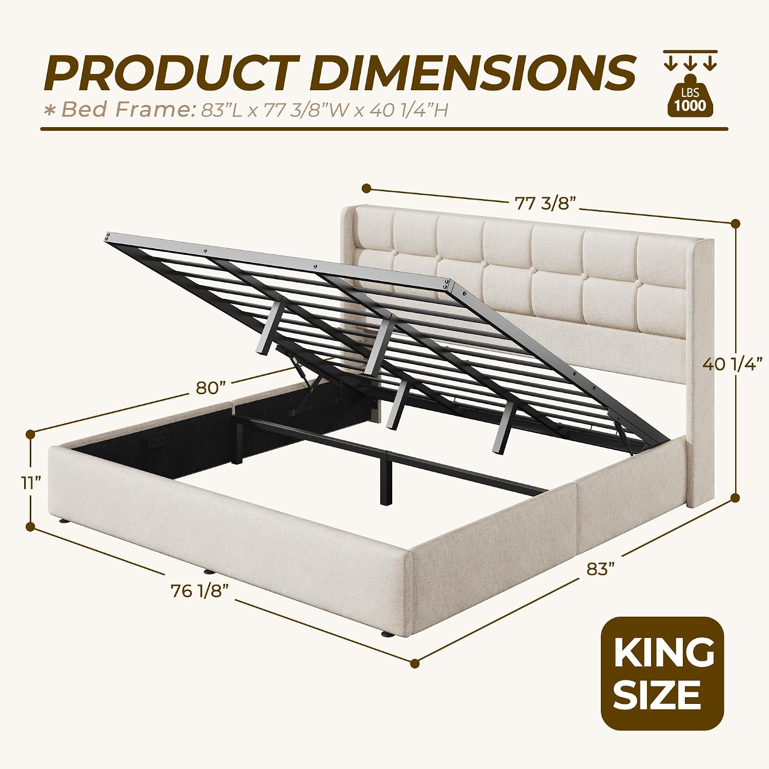 King Size Lift Storage Bed Fra - đánh giá và giá Gas Lift Storage Bed Hydraulic