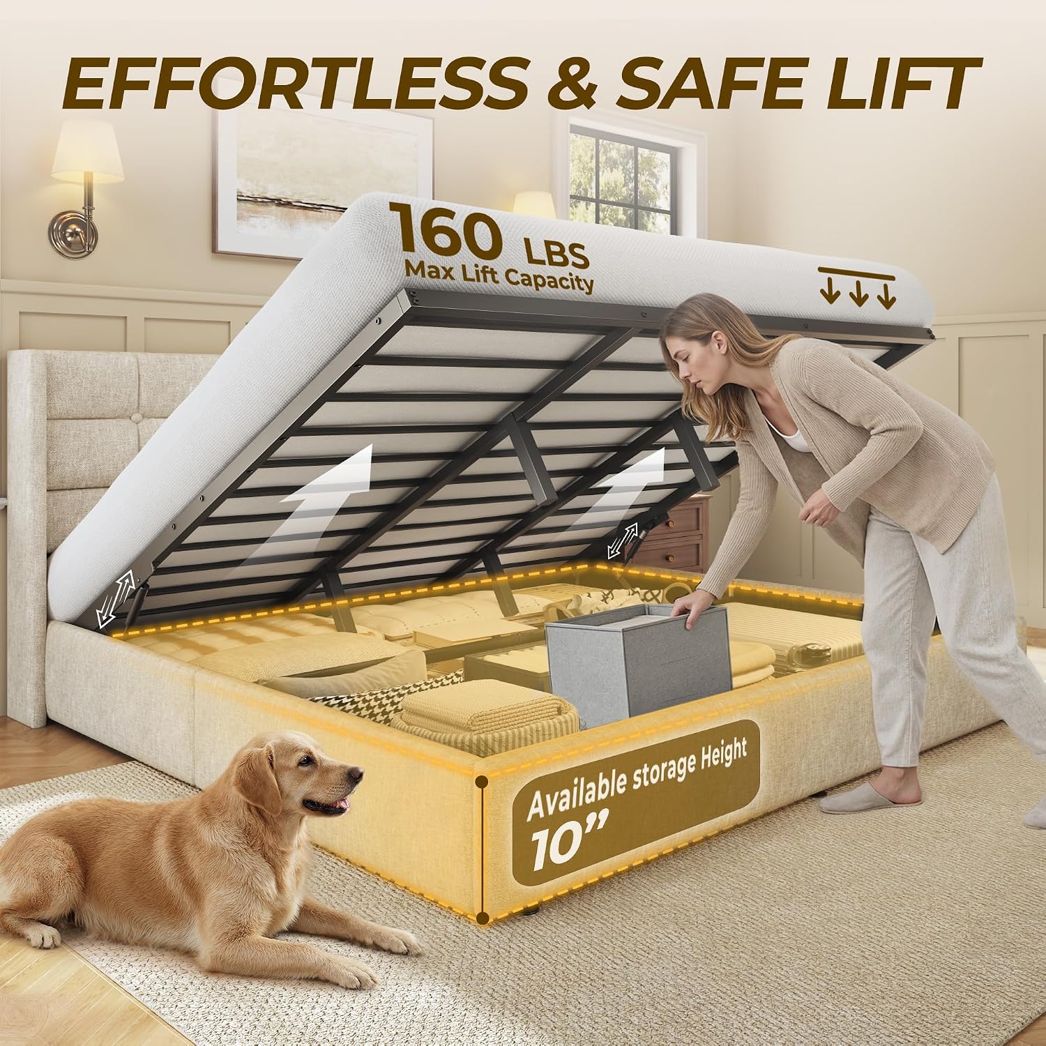 King Size Lift Storage Bed Fra - đánh giá và giá Gas Lift Storage Bed Hydraulic