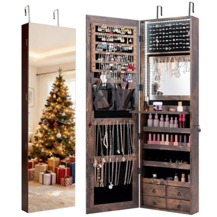 47 LED Jewelry Armoire for bed - đánh giá và giá Full Length Mirror Jewelry Armoire