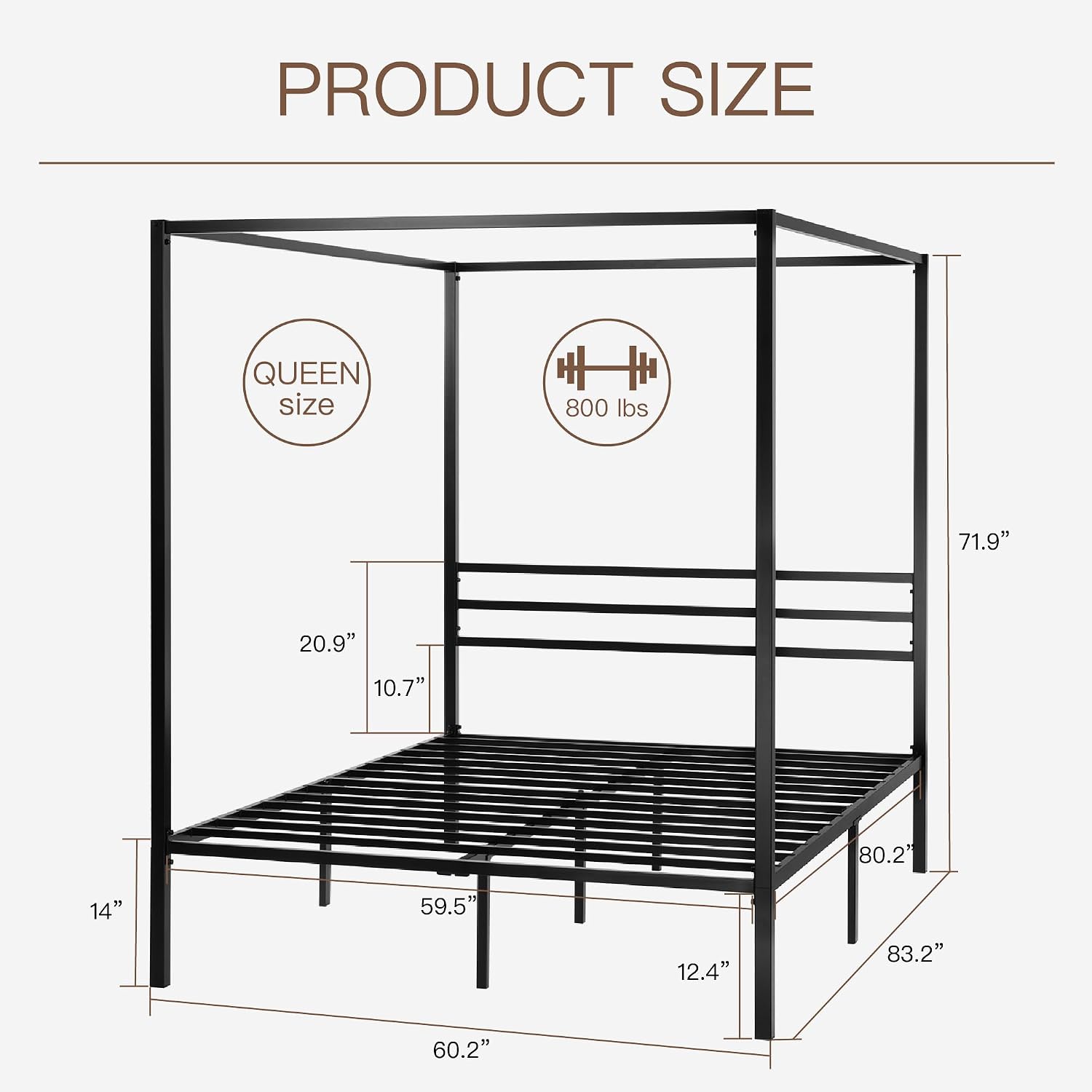 Queen Metal Canopy Bed Frame H - đánh giá và giá Canopy Bed Frame Metal Queen