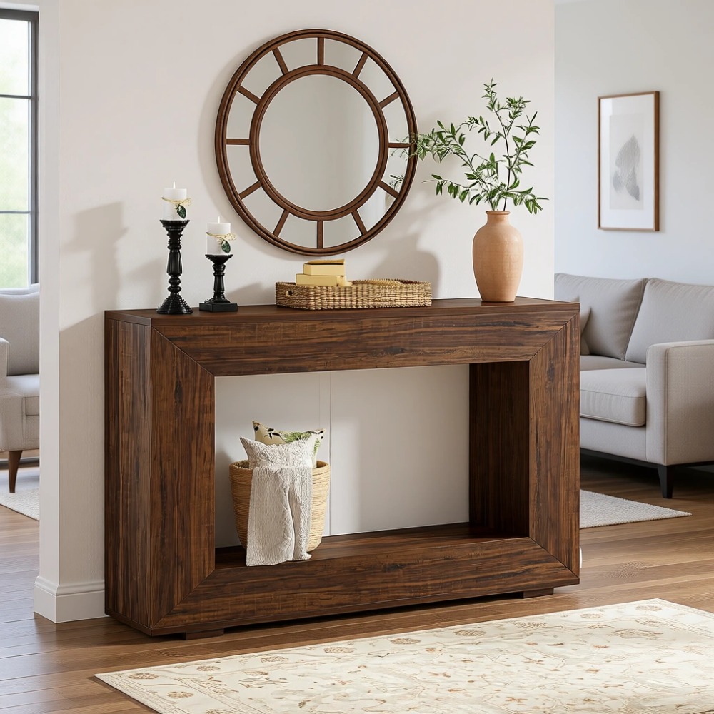 47 Inch Farmhouse Console Tabl - đánh giá và giá Storage