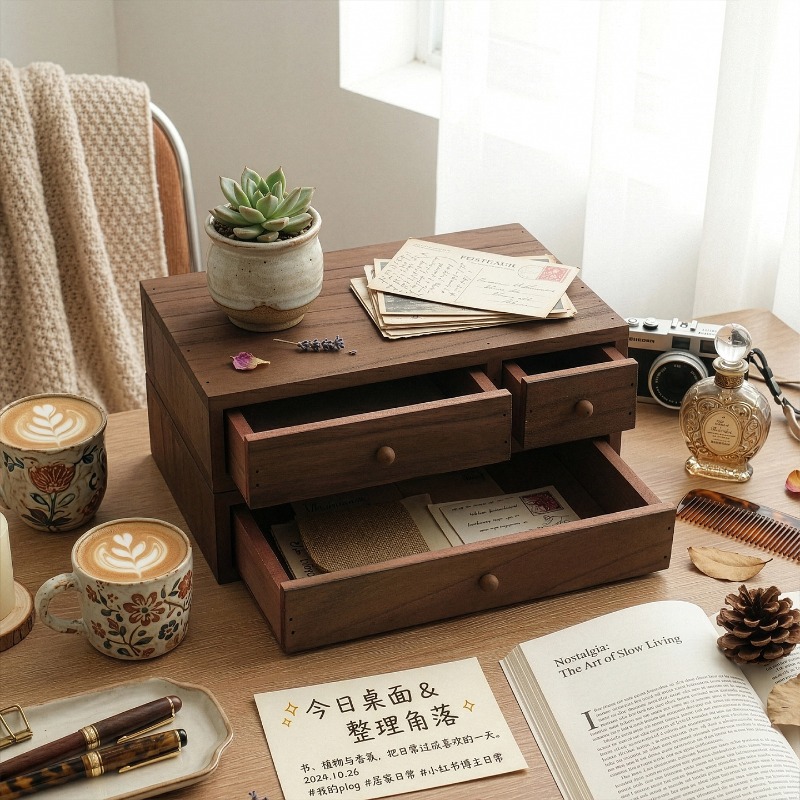 Wooden Desktop Storage Box Mon - đánh giá và giá Storage