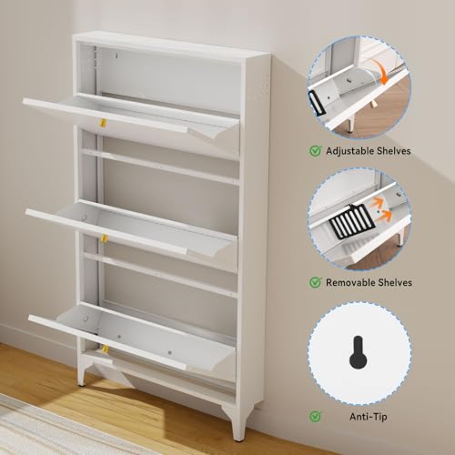 Freestanding Shoe Cabinet with - đánh giá và giá Shoe Rack Cabinet Narrow Entryway